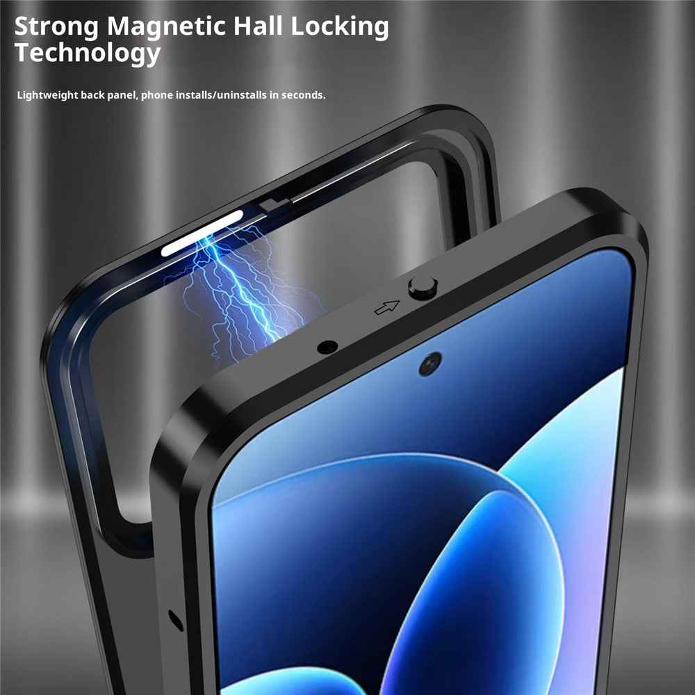 For Xiaomi 17 Pro Magnetic Case Aluminium Alloy PC Matte Phone Cover Pop-Up Snap Lock - Silver