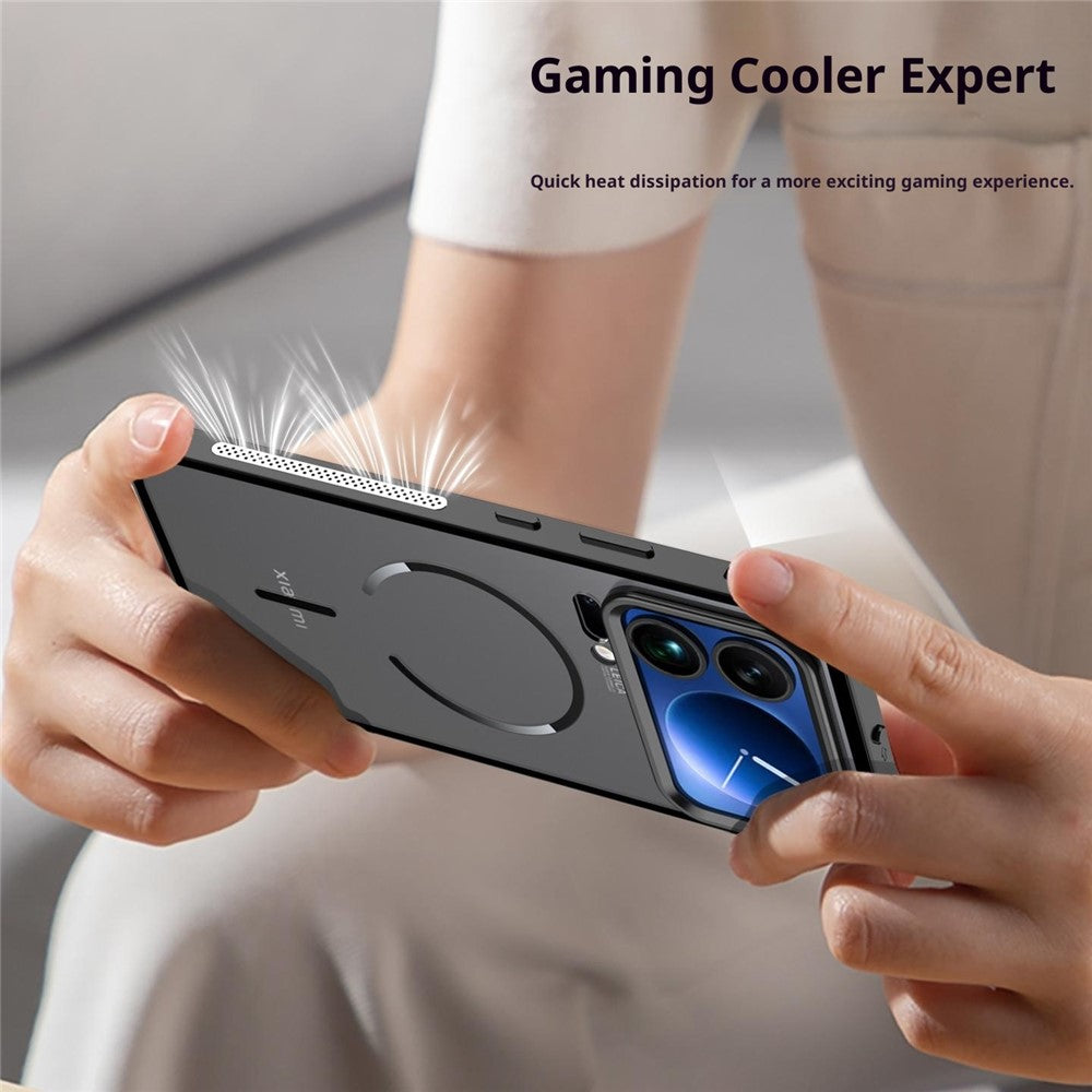 For Xiaomi 17 Pro Max Case Magnetic Case Aluminium Alloy PC Matte Phone Cover Pop-Up Snap Lock - Green