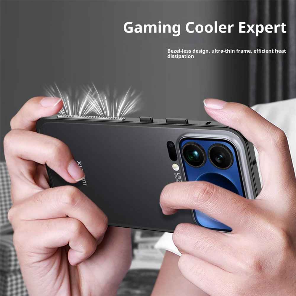 For Xiaomi 17 Pro Bumper Case Metal Frame Heat Dissipation Cover - Black