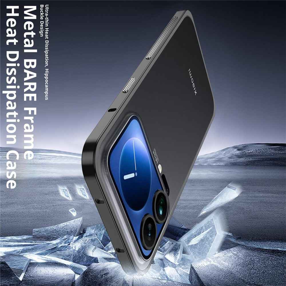 For Xiaomi 17 Pro Bumper Case Metal Frame Heat Dissipation Cover - Purple