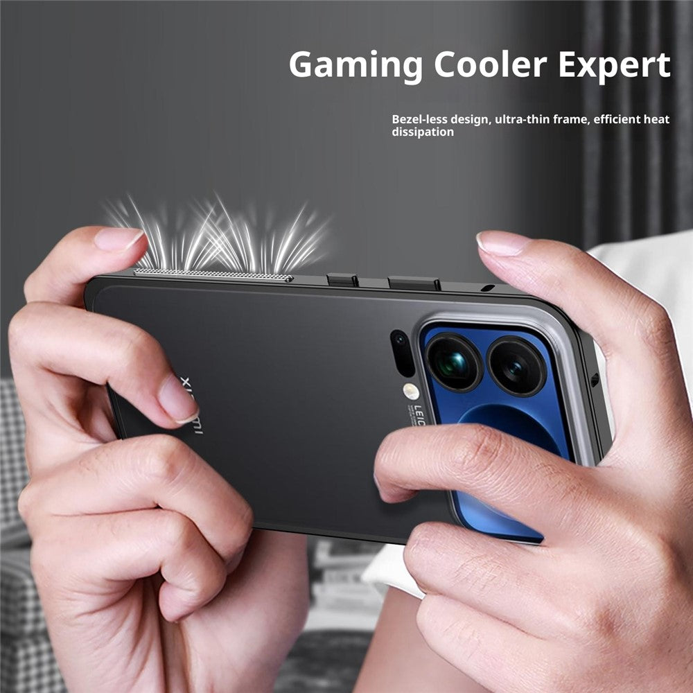 For Xiaomi 17 Pro Max Bumper Case Metal Frame Heat Dissipation Cover - Purple