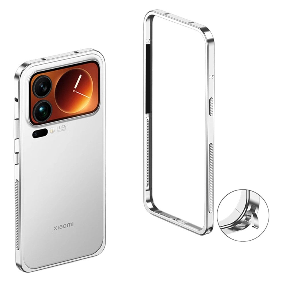 For Xiaomi 17 Pro Max Bumper Case Metal Frame Heat Dissipation Cover - Silver