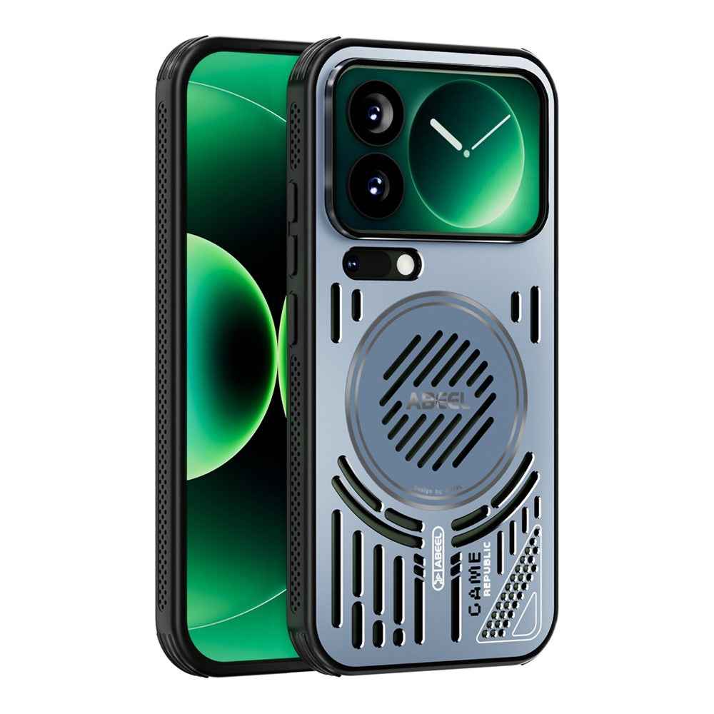 ABEEL For Xiaomi 17 Pro Magnetic Case Aluminium Alloy + PC + TPU Hollow Heat Dissipation Phone Cover - Blue