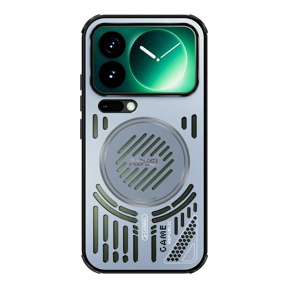 ABEEL For Xiaomi 17 Pro Magnetic Case Aluminium Alloy + PC + TPU Hollow Heat Dissipation Phone Cover - Blue