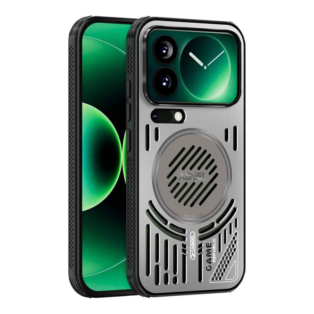 ABEEL For Xiaomi 17 Pro Magnetic Case Aluminium Alloy + PC + TPU Hollow Heat Dissipation Phone Cover - Titanium Grey