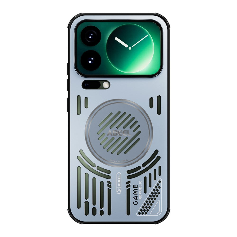 ABEEL For Xiaomi 17 Pro Max Magnetic Case Aluminium Alloy + PC + TPU Hollow Heat Dissipation Phone Cover - Blue