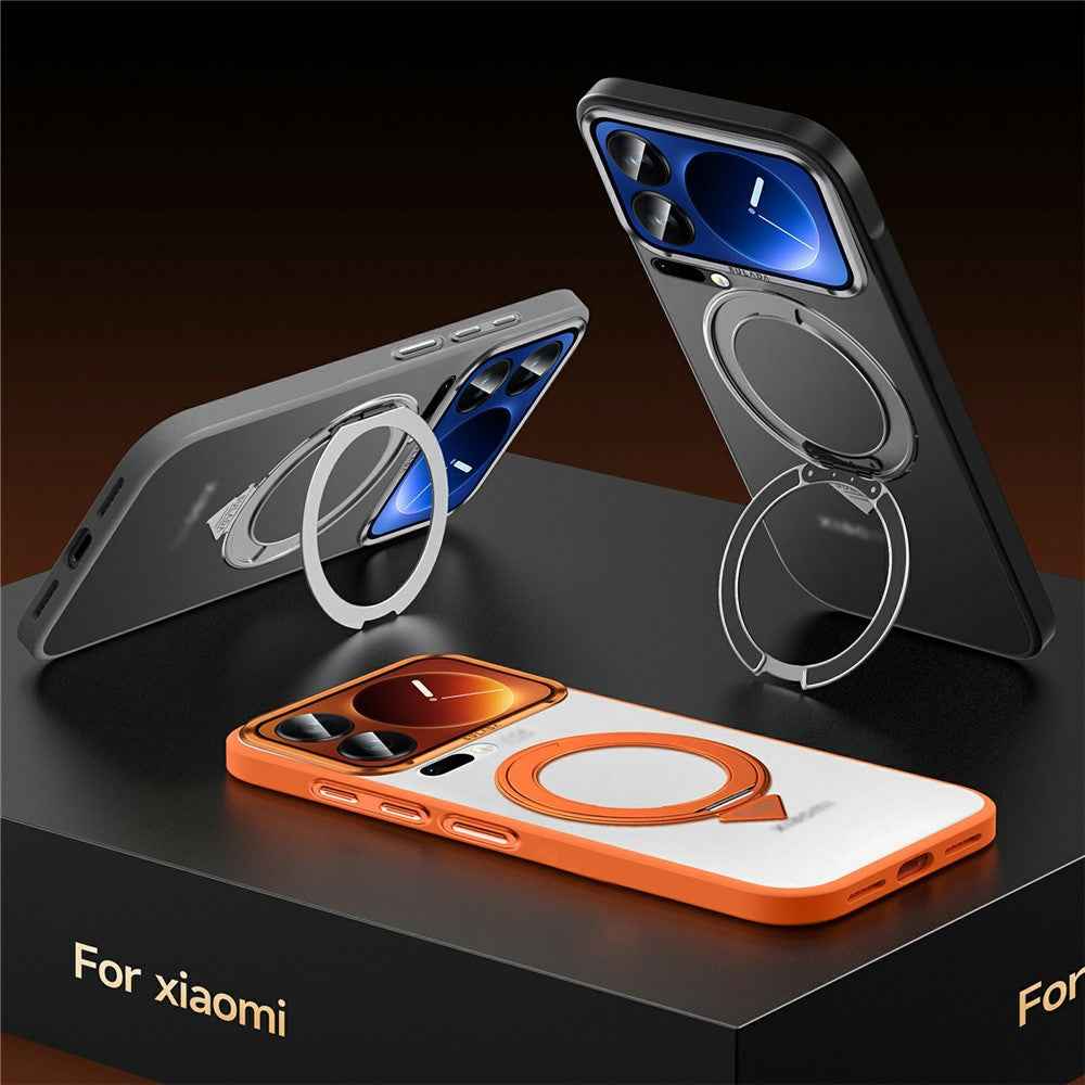 SULADA For Xiaomi 17 Pro Magnetic Case Anti-Fingerprints Matte TPU + PC Phone Cover with Kickstand - Titanium Grey