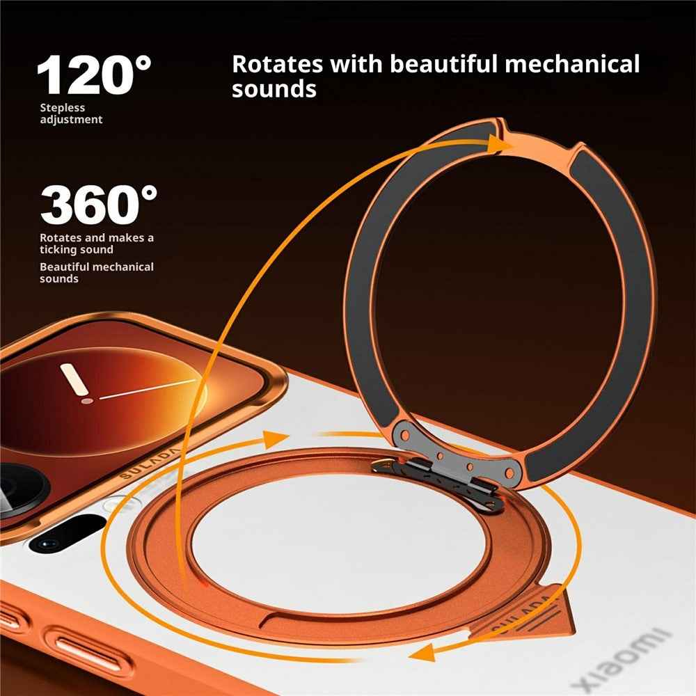 SULADA For Xiaomi 17 Pro Magnetic Case Anti-Fingerprints Matte TPU + PC Phone Cover with Kickstand - Titanium Grey