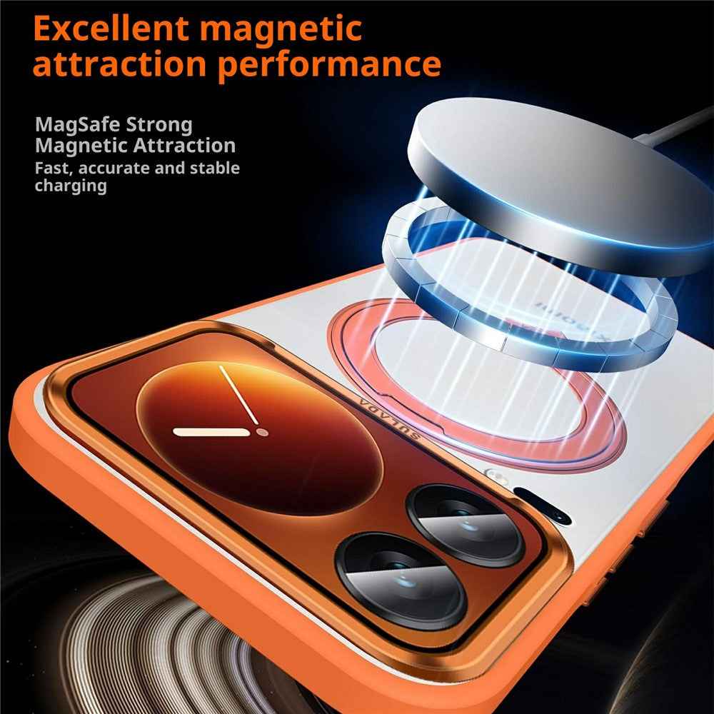 SULADA For Xiaomi 17 Pro Magnetic Case Anti-Fingerprints Matte TPU + PC Phone Cover with Kickstand - Titanium Grey
