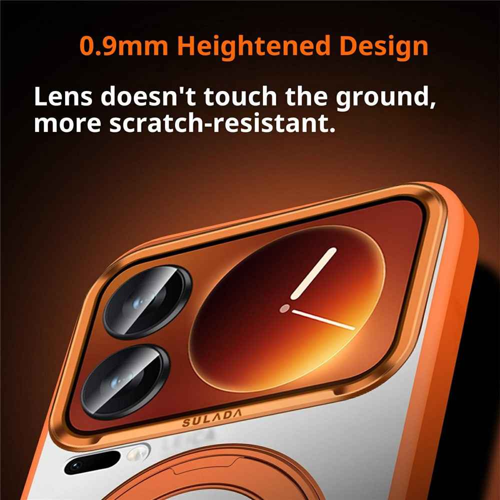 SULADA For Xiaomi 17 Pro Magnetic Case Anti-Fingerprints Matte TPU + PC Phone Cover with Kickstand - Titanium Grey