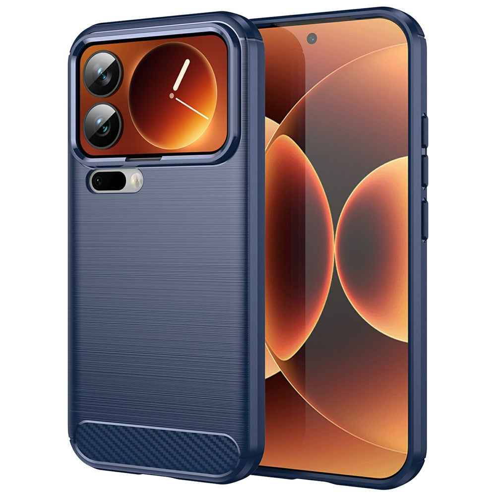 AMORUS For Xiaomi 17 Pro Case Carbon Fiber Texture Brushed Protective Phone Cover - Blue