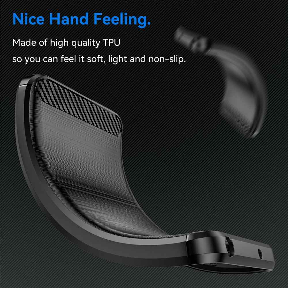 For Xiaomi 17 Pro Case Protective Phone Cover Carbon Fiber Texture Brushed - Black