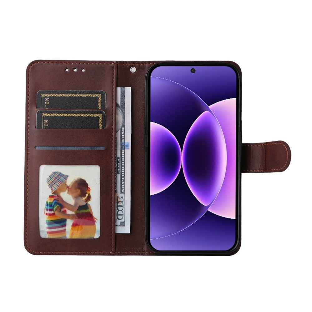 ENKAY HAT PRINCE For Xiaomi 17 Pro Wallet Case Calf Texture Leather Phone Stand Cover with Strap / 0.18mm Screen Film (Support Ultrasonic Fingerprint Unlock) - Red