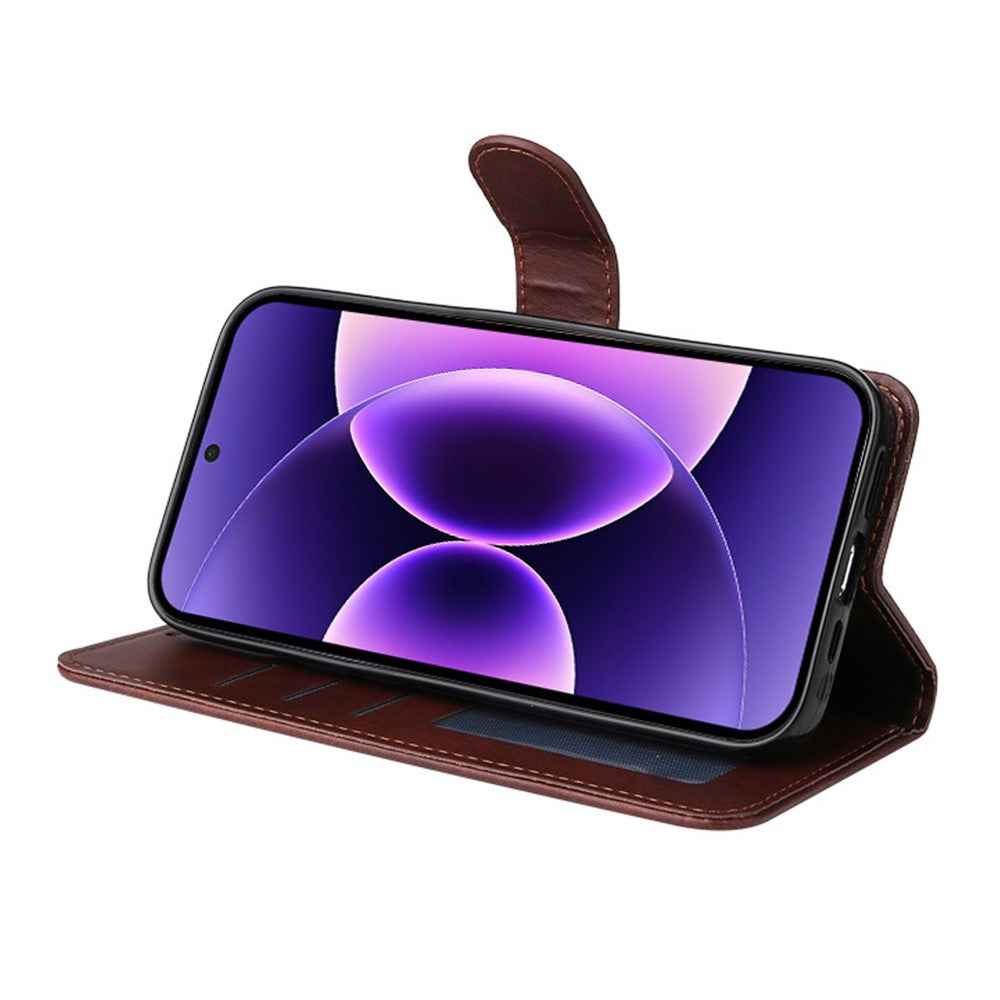 ENKAY HAT PRINCE For Xiaomi 17 Pro Wallet Case Calf Texture Leather Phone Stand Cover with Strap / 0.18mm Screen Film (Support Ultrasonic Fingerprint Unlock) - Red