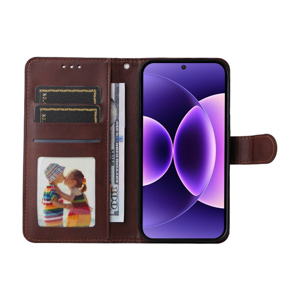 ENKAY HAT PRINCE For Xiaomi 17 Pro Max Wallet Case Calf Texture Leather Phone Stand Cover with Strap and 0.18mm Screen Film (Support Ultrasonic Fingerprint Unlock) - Blue