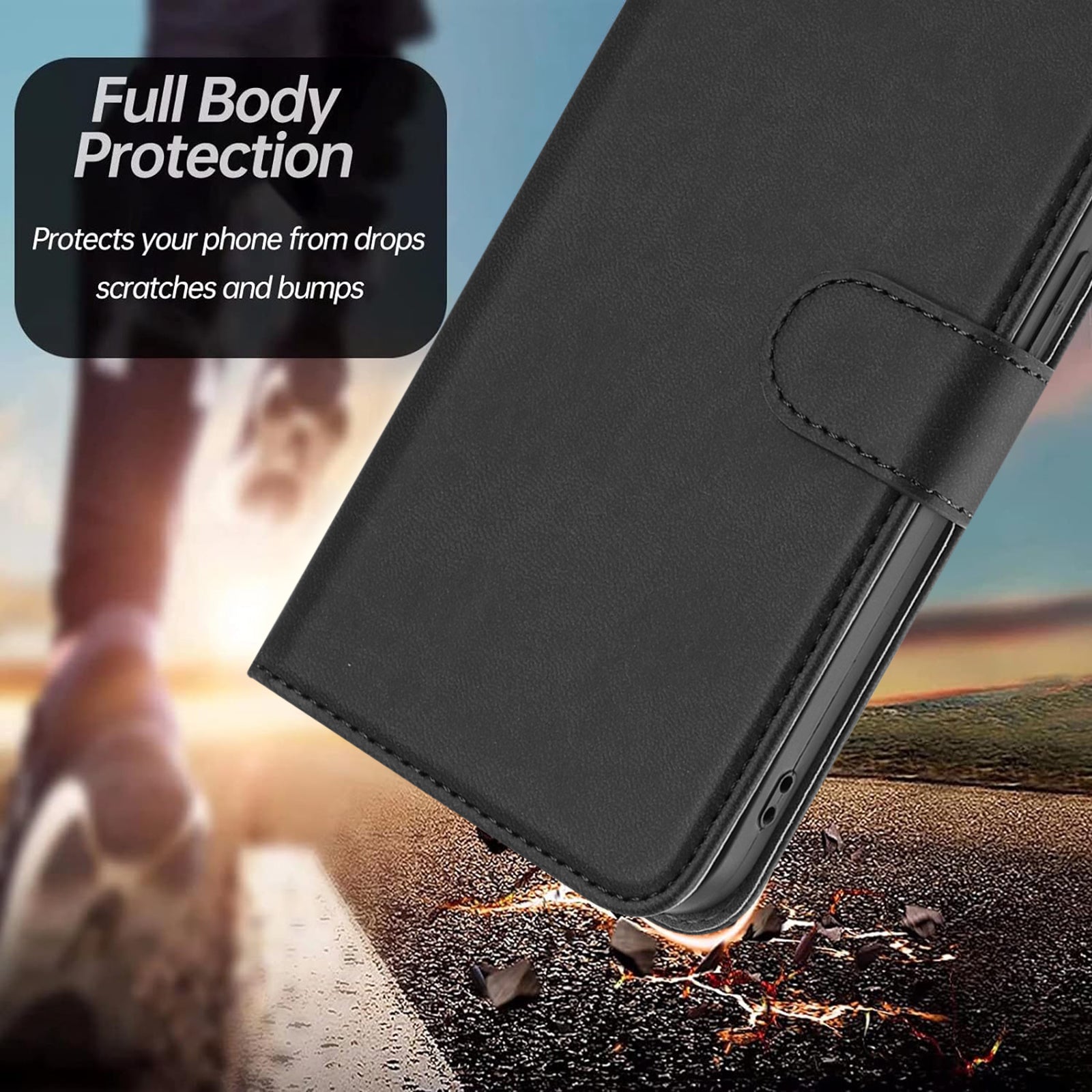 For Xiaomi 17 Pro Max Leather Case Solid Color Phone Cover with Wallet - Black