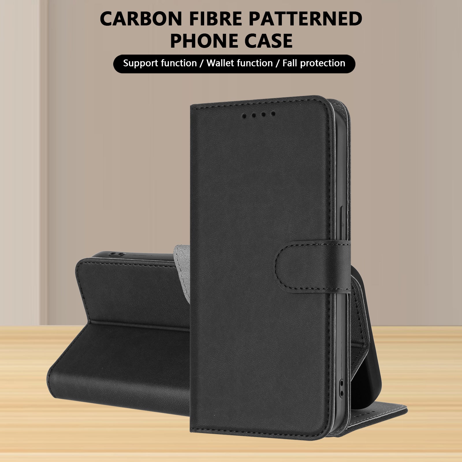 For Xiaomi 17 Pro Max Leather Case Solid Color Phone Cover with Wallet - Black