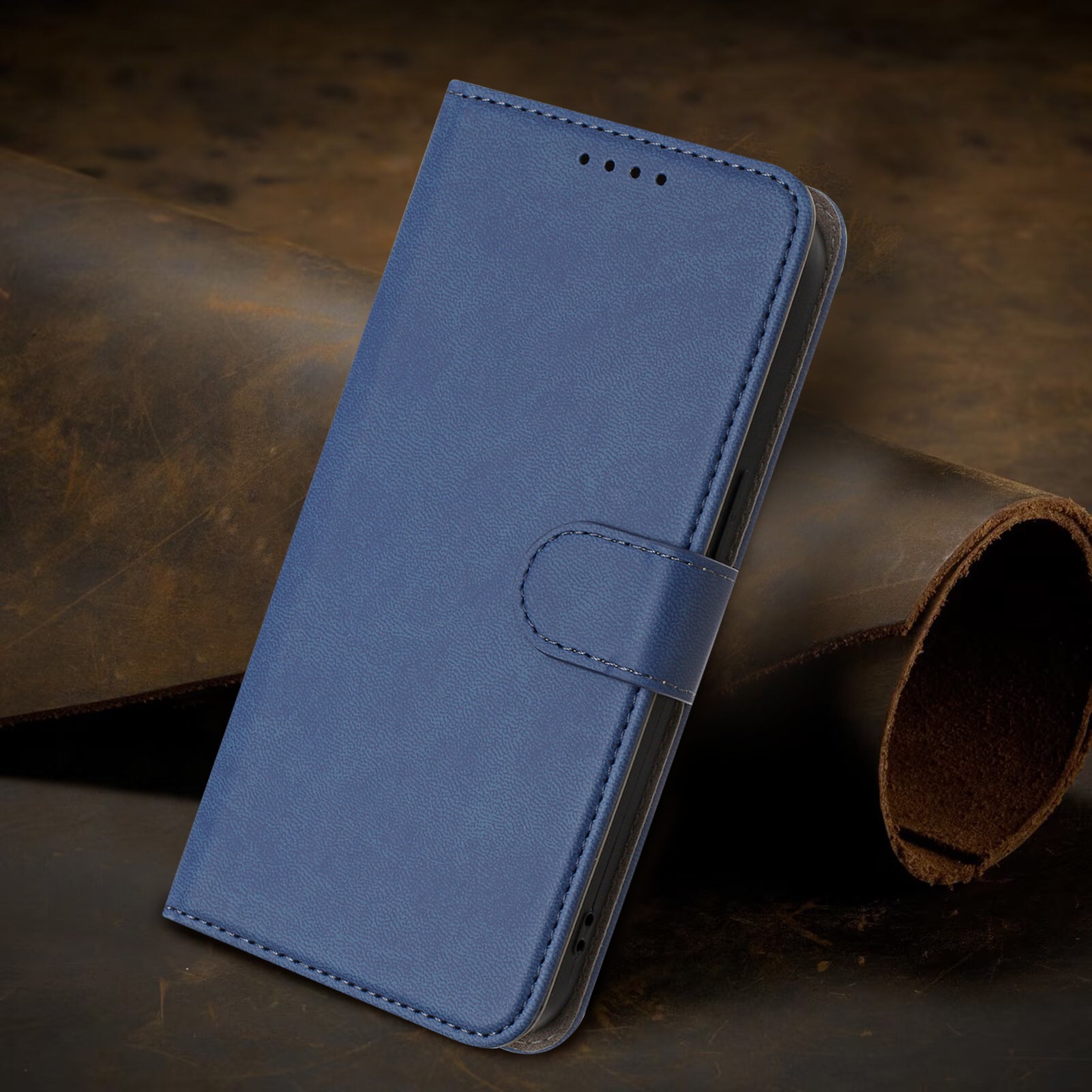 For Xiaomi 17 Pro Max Leather Case Solid Color Phone Cover with Wallet - Sapphire