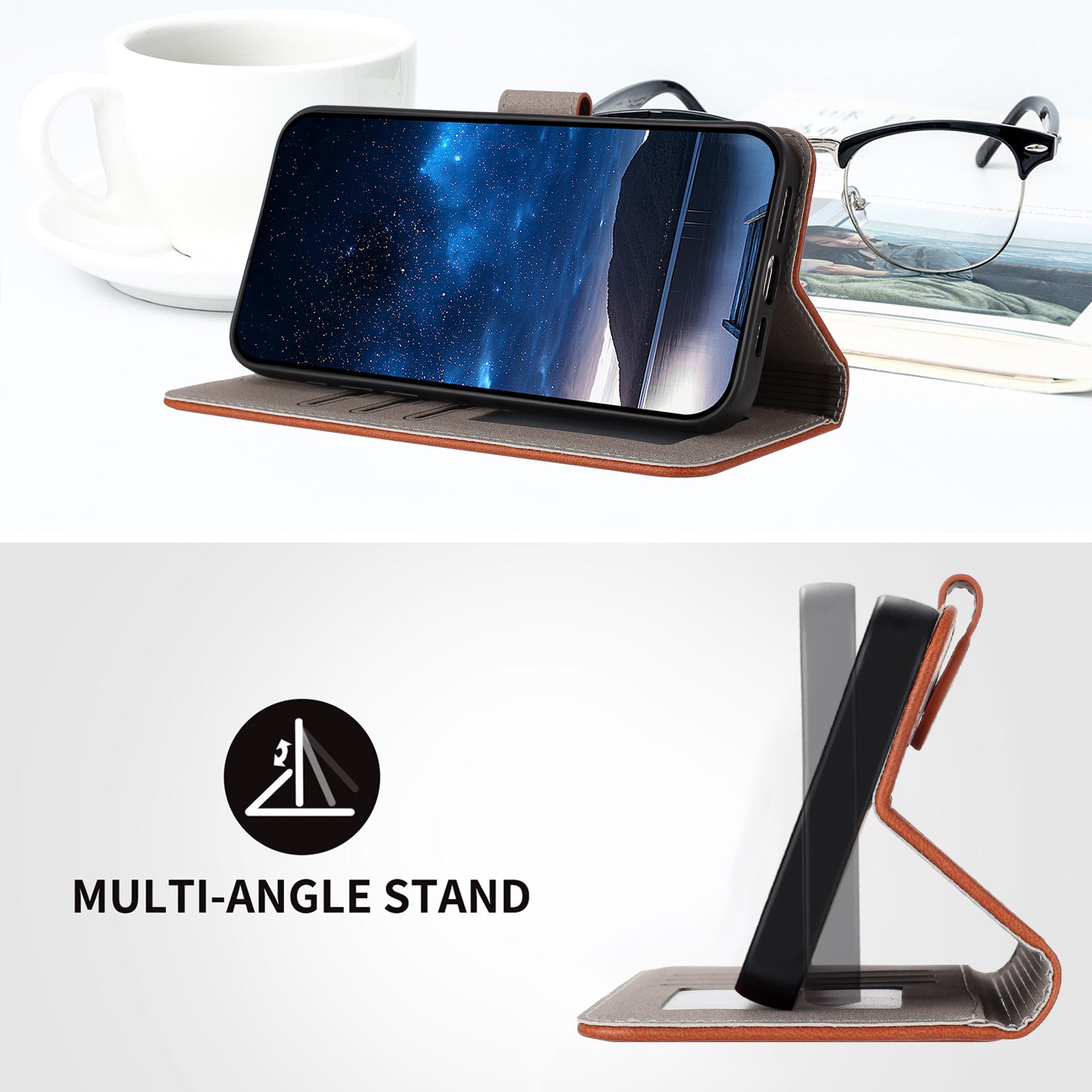 For Xiaomi 17 Pro Max Leather Case Solid Color Phone Cover with Wallet - Coffee