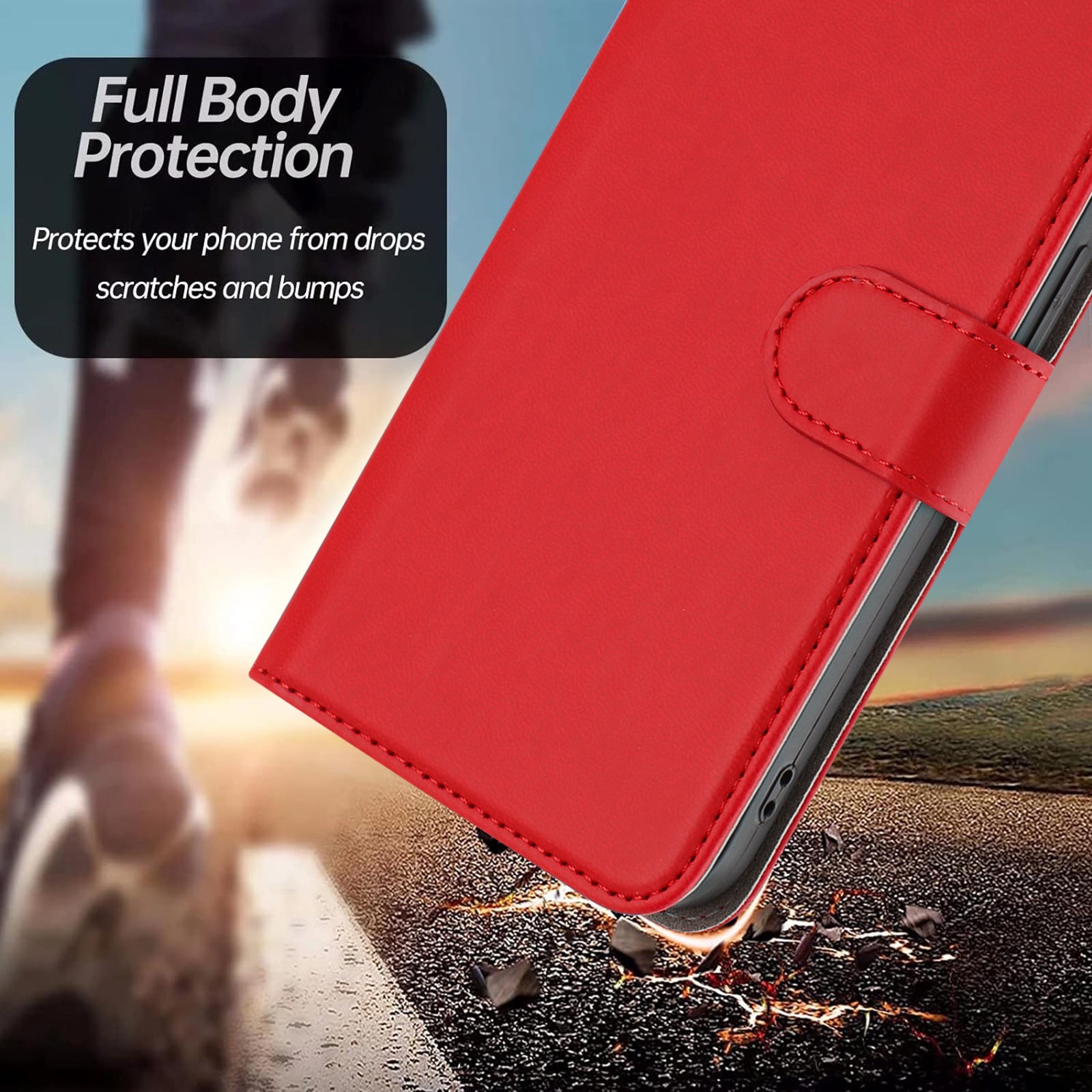 For Xiaomi 17 Pro Max Leather Case Solid Color Phone Cover with Wallet - Red