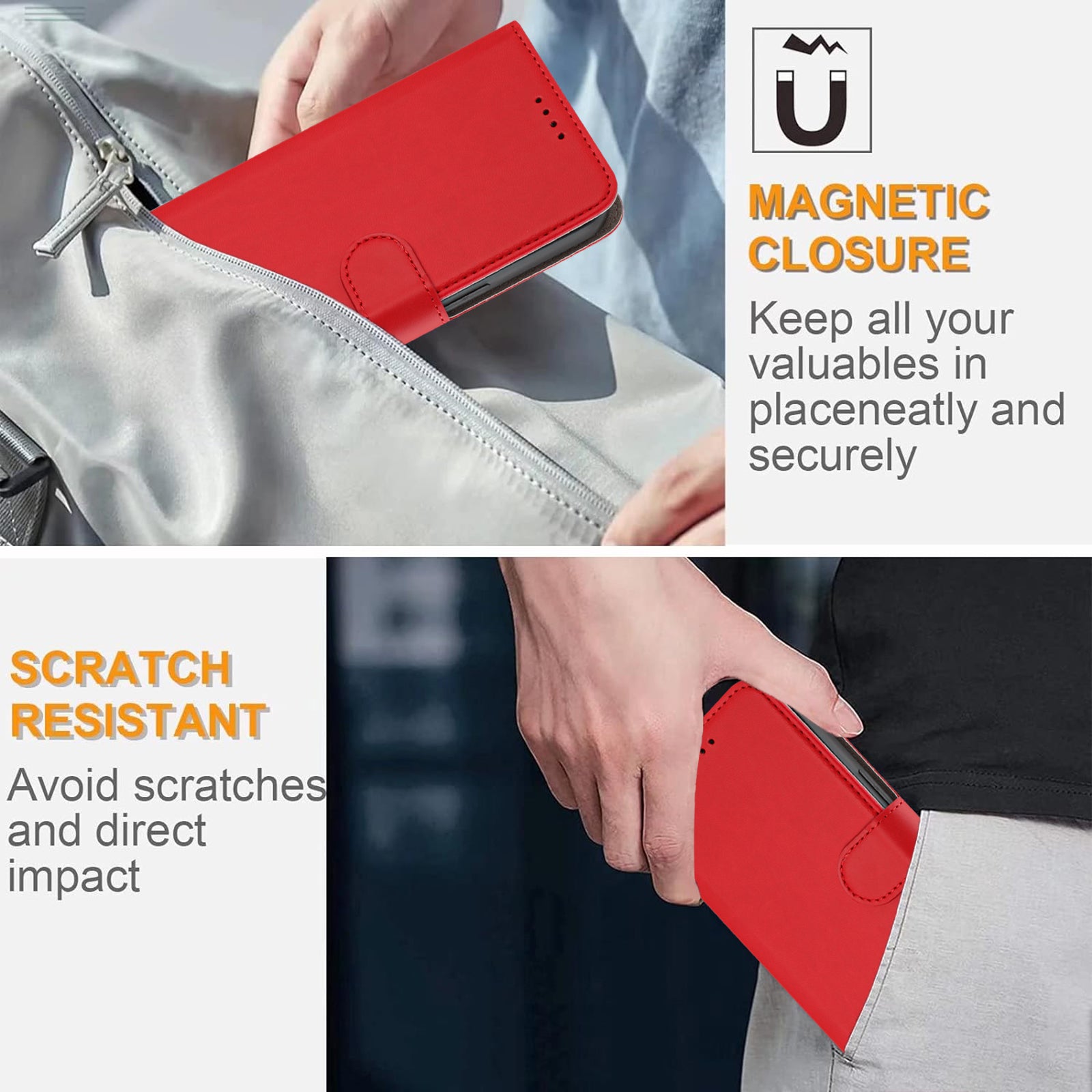 For Xiaomi 17 Pro Max Leather Case Solid Color Phone Cover with Wallet - Red
