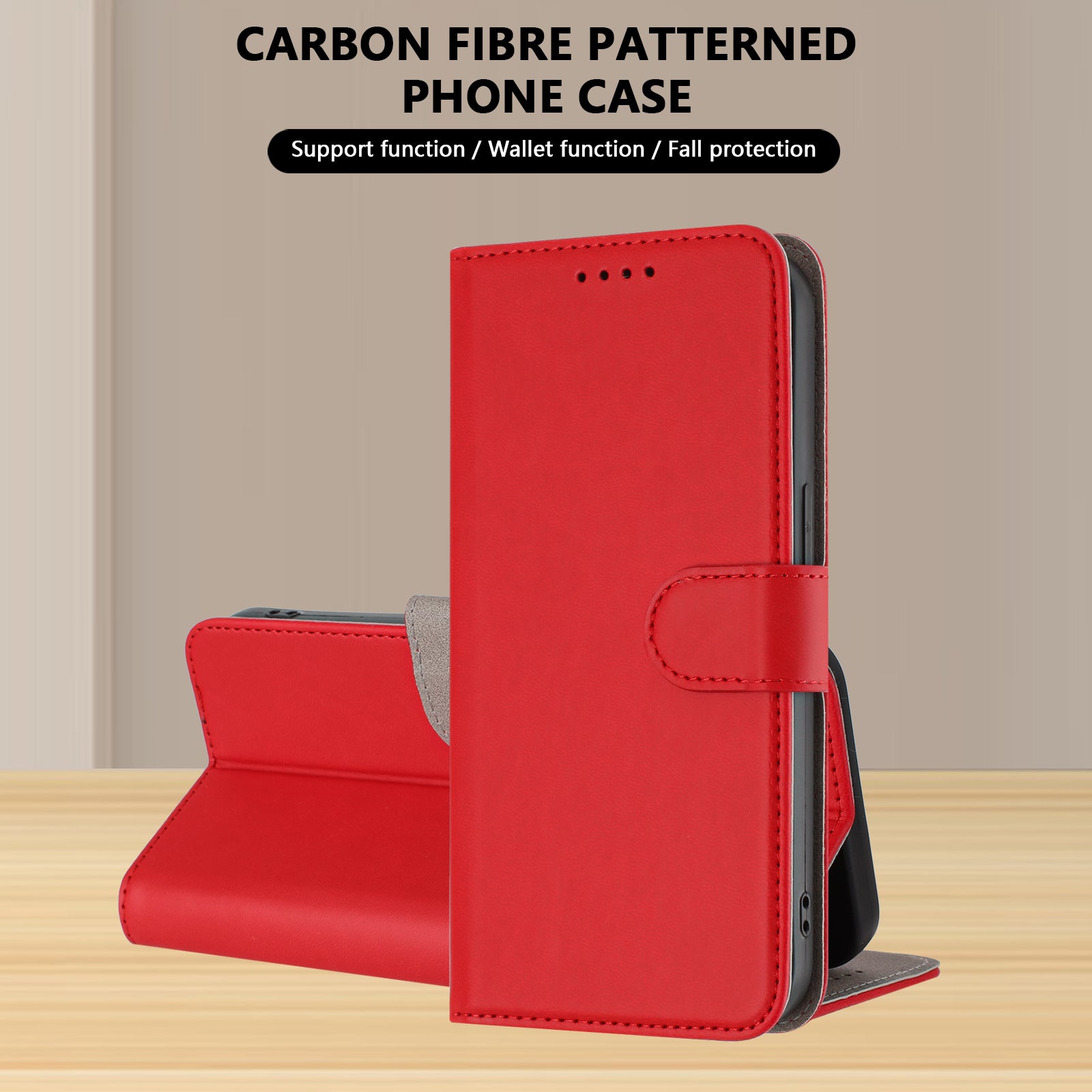 For Xiaomi 17 Pro Max Leather Case Solid Color Phone Cover with Wallet - Red
