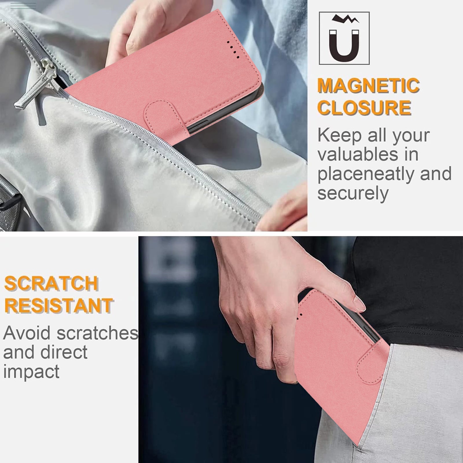 For Xiaomi 17 Pro Max Leather Case Solid Color Phone Cover with Wallet - Pink