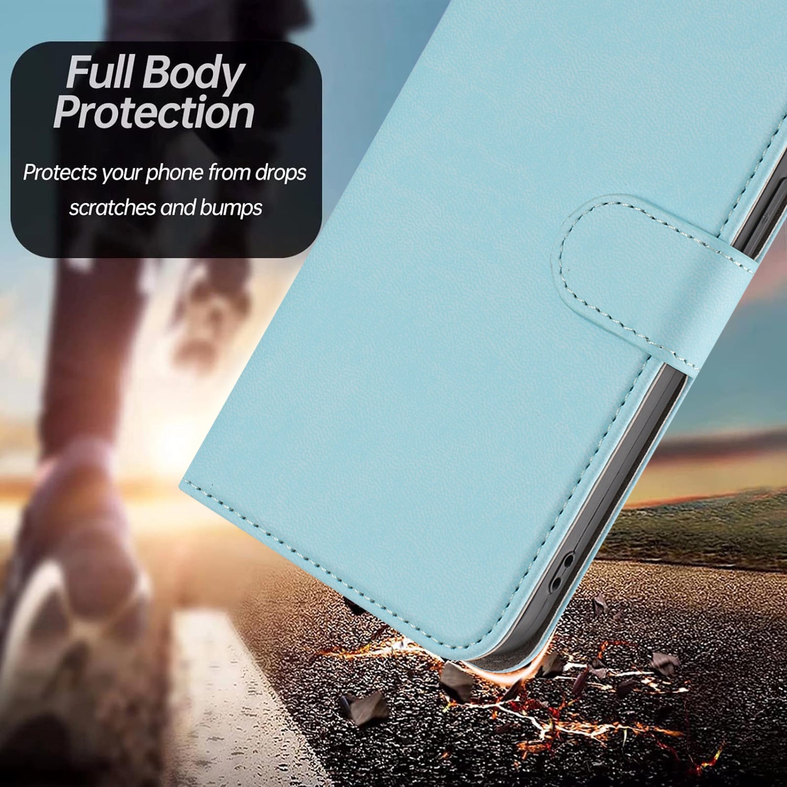 For Xiaomi 17 Pro Max Leather Case Solid Color Phone Cover with Wallet - Baby Blue
