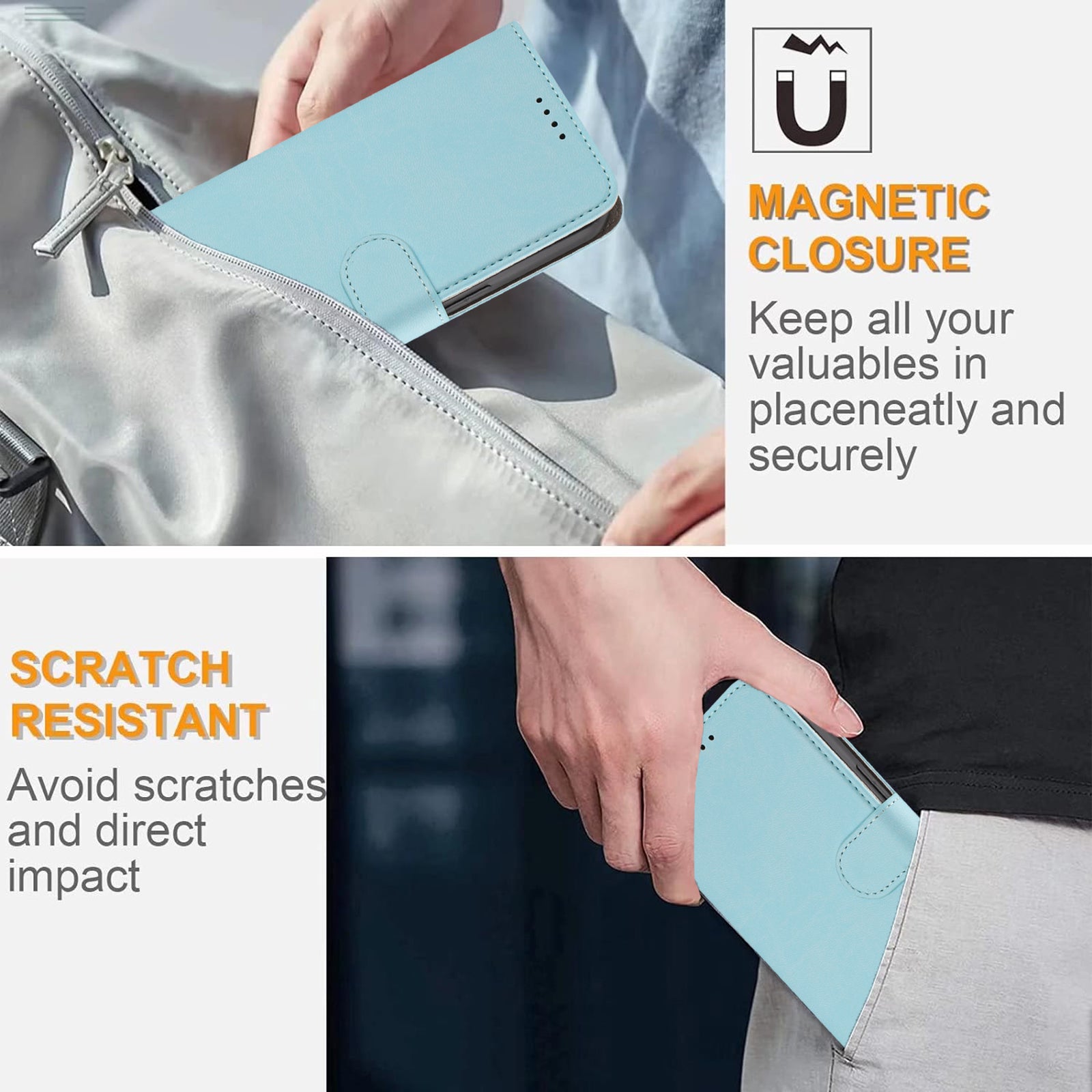 For Xiaomi 17 Pro Max Leather Case Solid Color Phone Cover with Wallet - Baby Blue