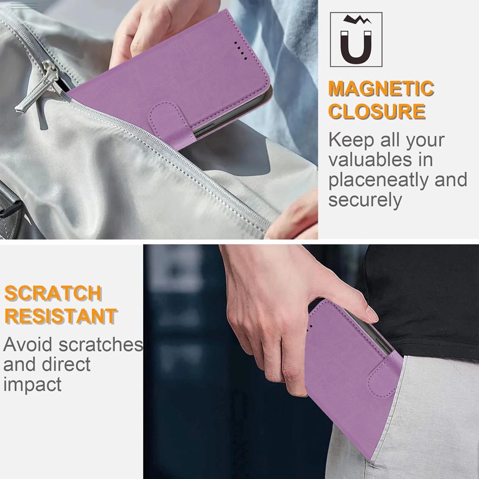 For Xiaomi 17 Pro Max Leather Case Solid Color Phone Cover with Wallet - Light Purple