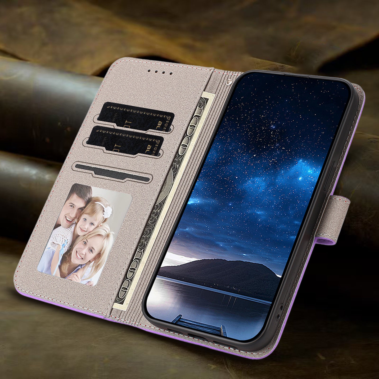For Xiaomi 17 Pro Max Leather Case Solid Color Phone Cover with Wallet - Light Purple