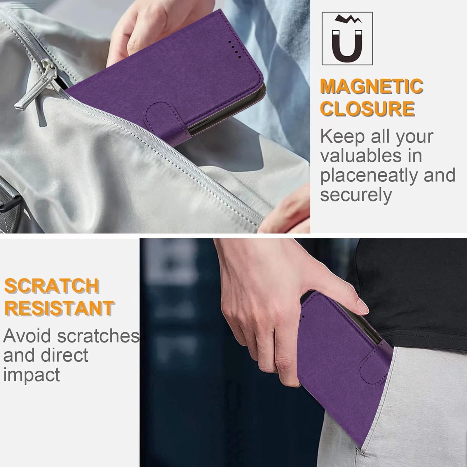 For Xiaomi 17 Pro Max Leather Case Solid Color Phone Cover with Wallet - Dark Purple