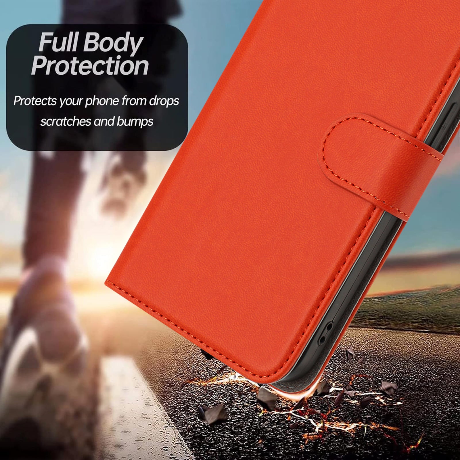 For Xiaomi 17 Pro Max Leather Case Solid Color Phone Cover with Wallet - Orange