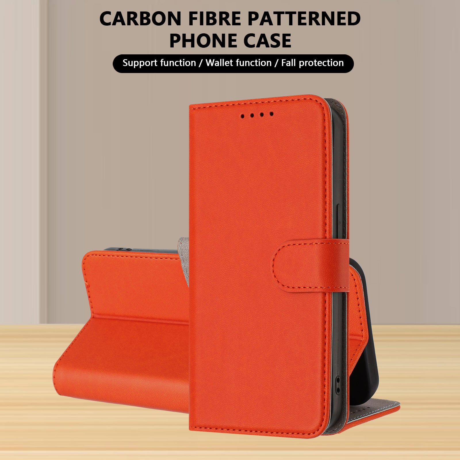For Xiaomi 17 Pro Max Leather Case Solid Color Phone Cover with Wallet - Orange