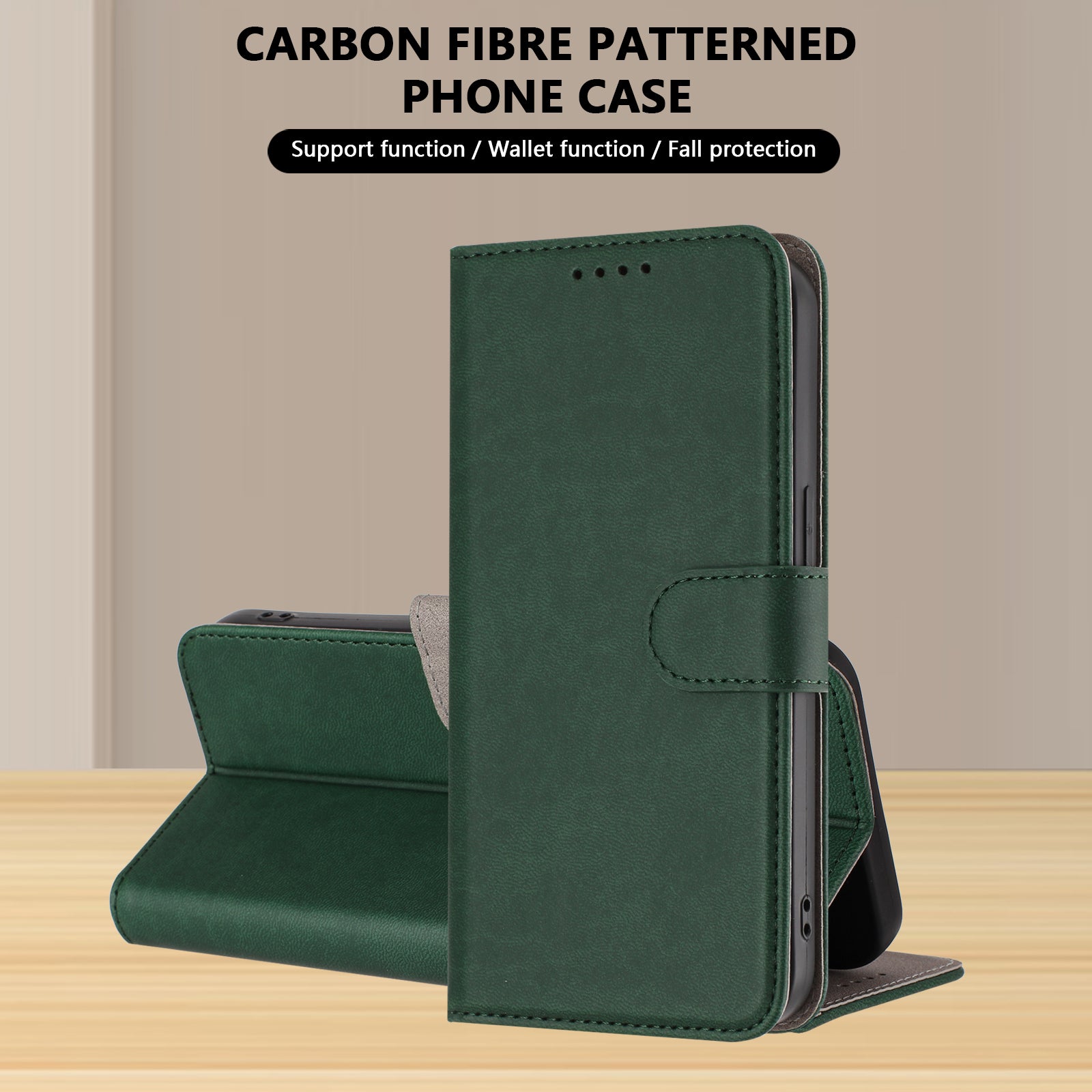 For Xiaomi 17 Pro Max Leather Case Solid Color Phone Cover with Wallet - Blackish Green