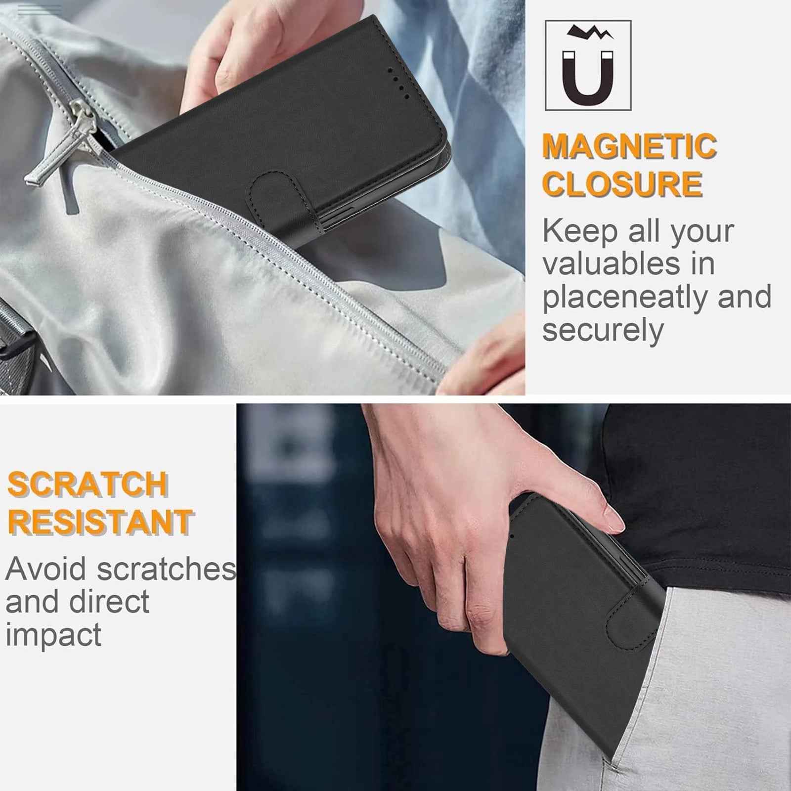 For Xiaomi 17 Pro Leather Case Solid Color Phone Cover with Wallet - Black