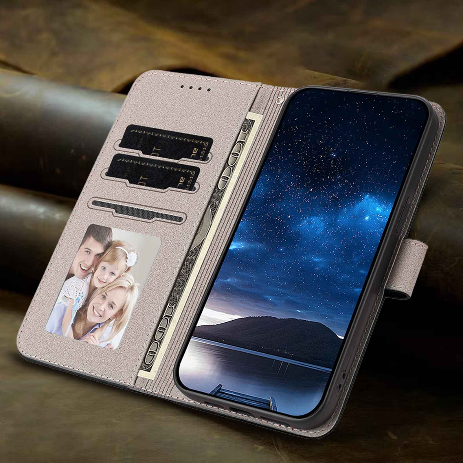 For Xiaomi 17 Pro Leather Case Solid Color Phone Cover with Wallet - Black