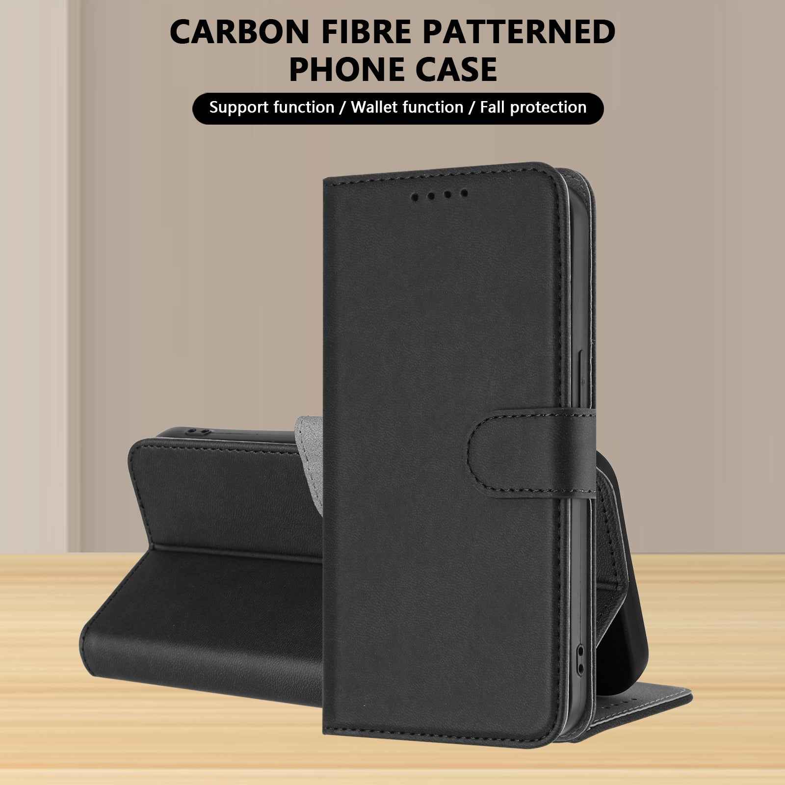 For Xiaomi 17 Pro Leather Case Solid Color Phone Cover with Wallet - Black