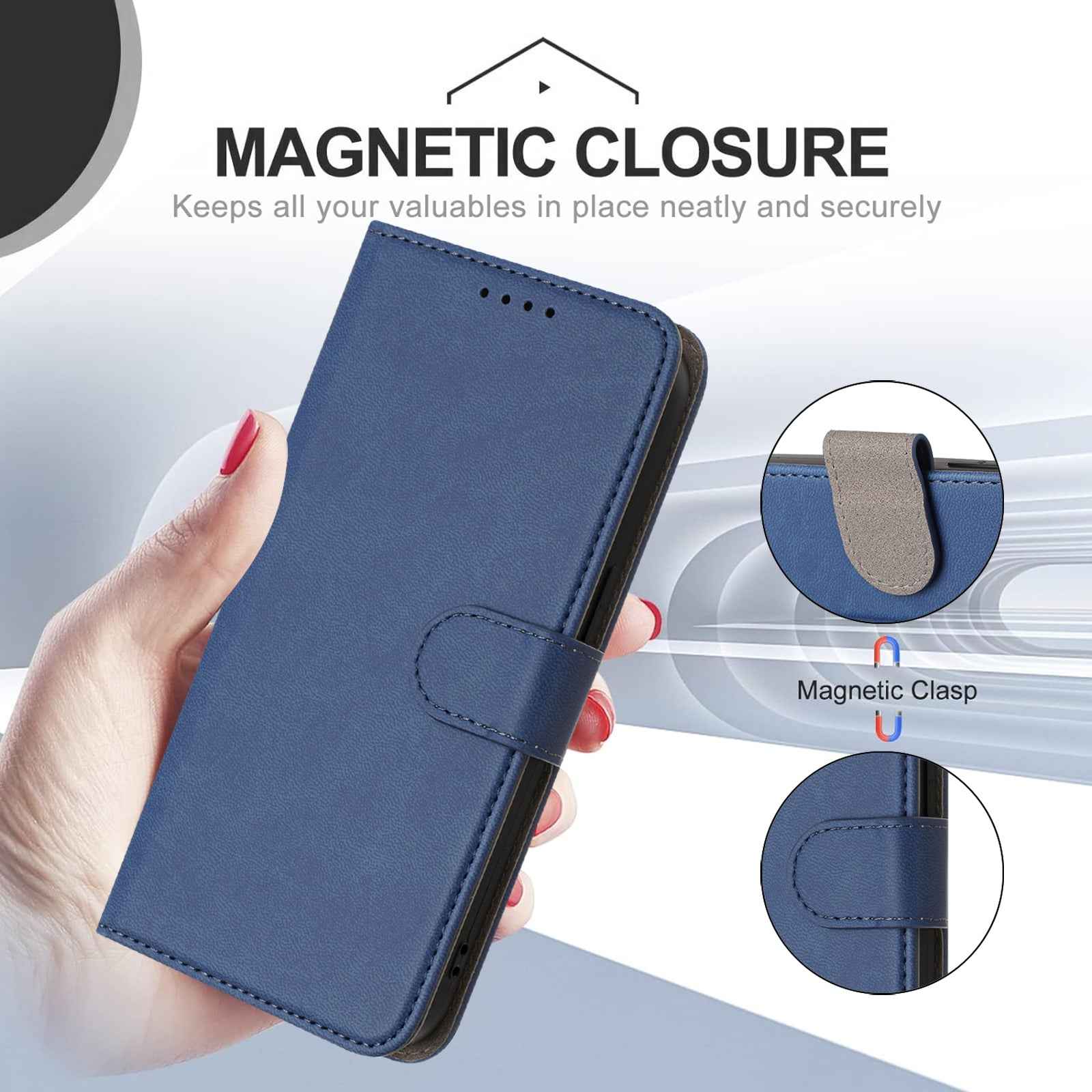 For Xiaomi 17 Pro Leather Case Solid Color Phone Cover with Wallet - Sapphire