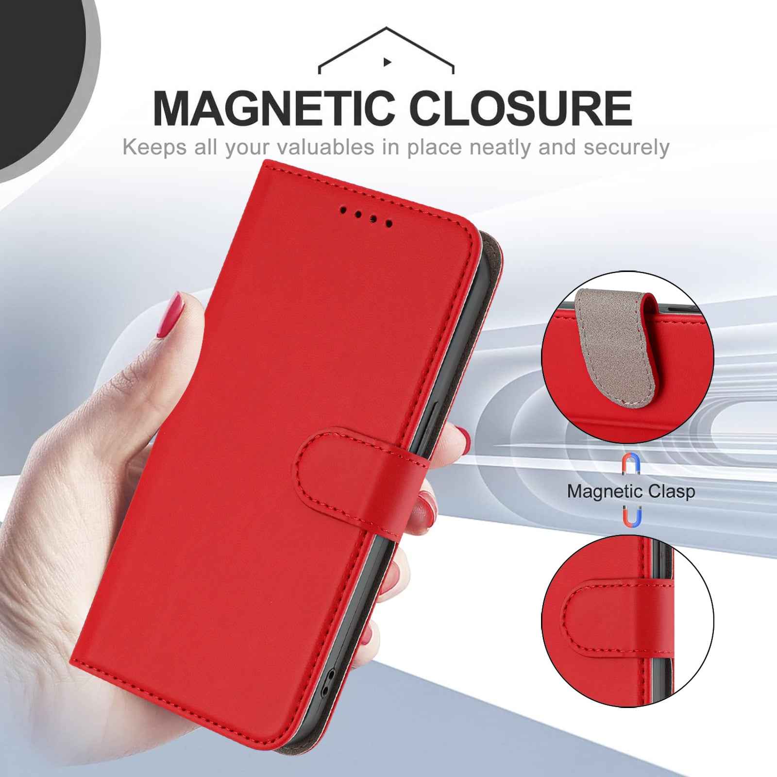 For Xiaomi 17 Pro Leather Case Solid Color Phone Cover with Wallet - Red