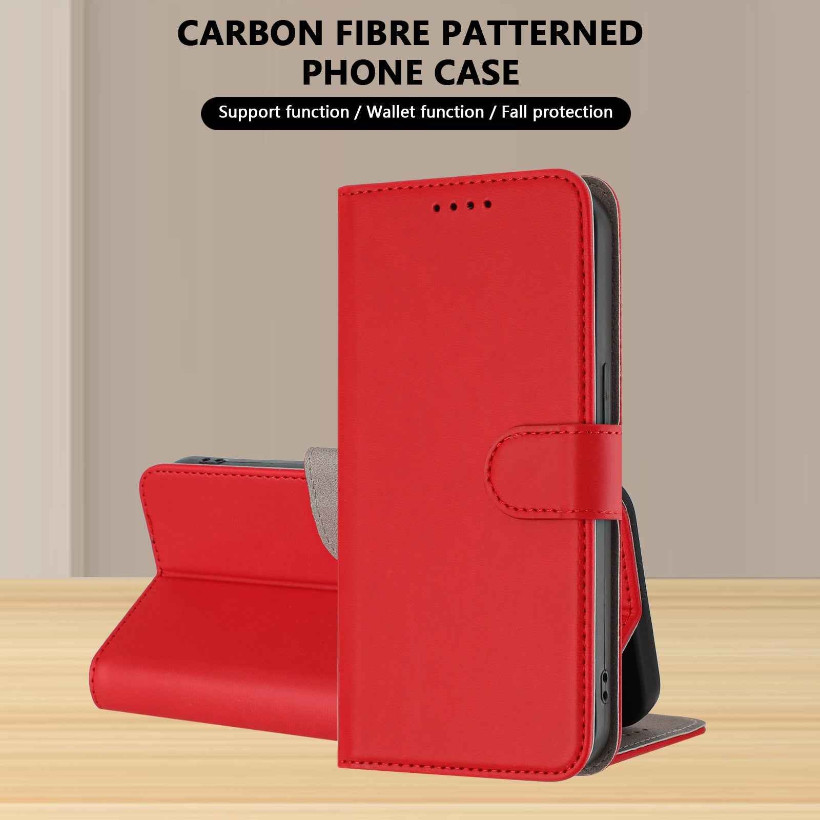 For Xiaomi 17 Pro Leather Case Solid Color Phone Cover with Wallet - Red