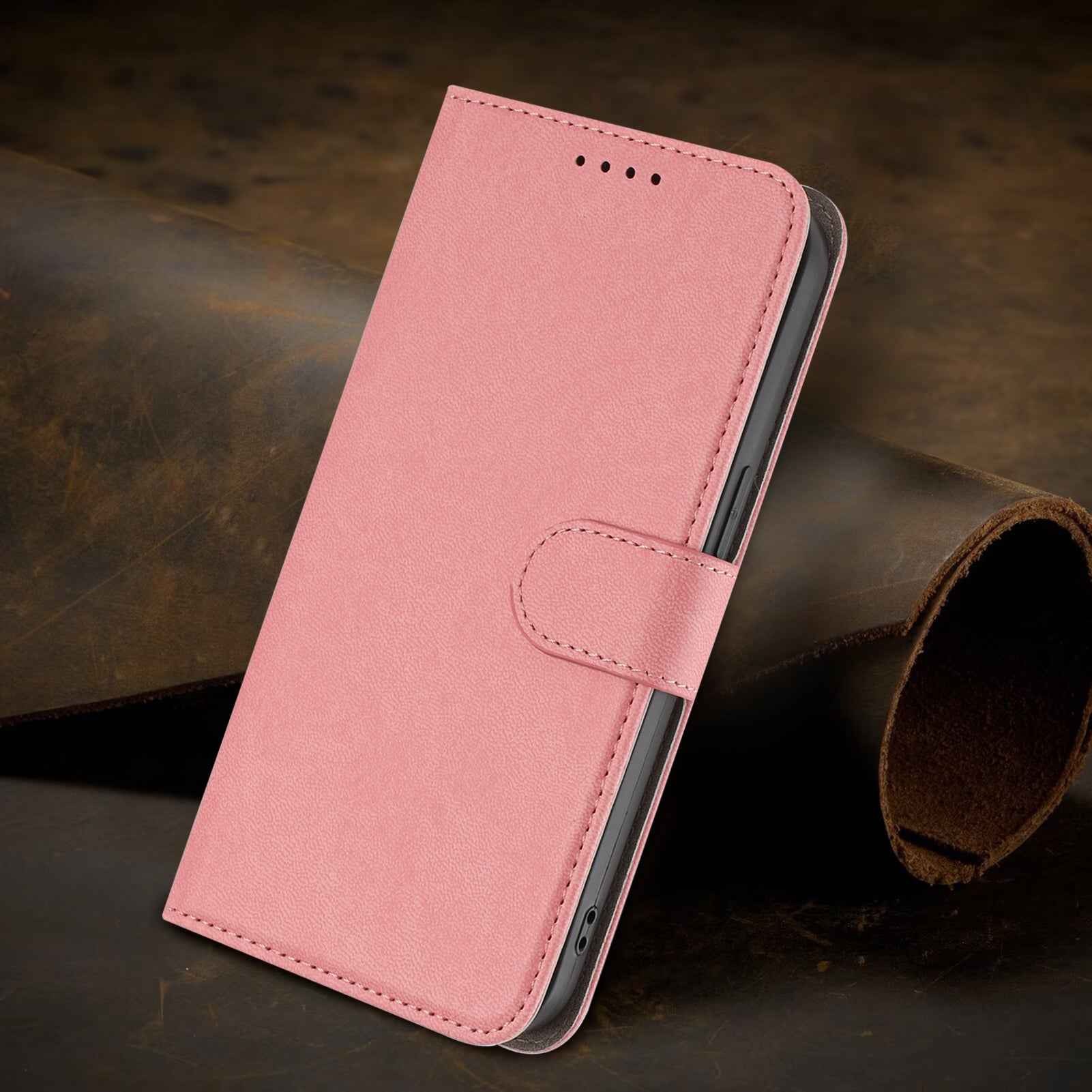For Xiaomi 17 Pro Leather Case Solid Color Phone Cover with Wallet - Pink