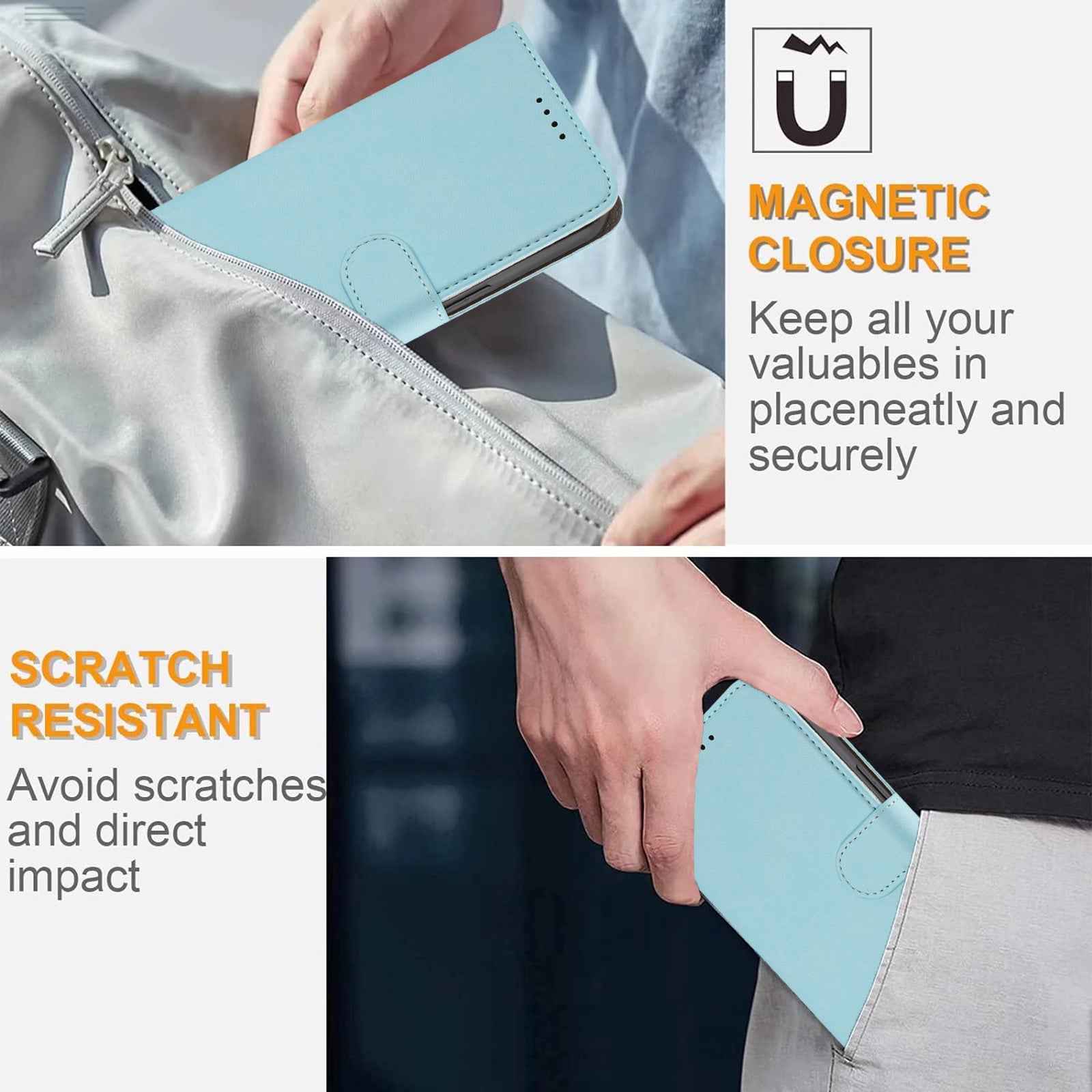 For Xiaomi 17 Pro Leather Case Solid Color Phone Cover with Wallet - Baby Blue