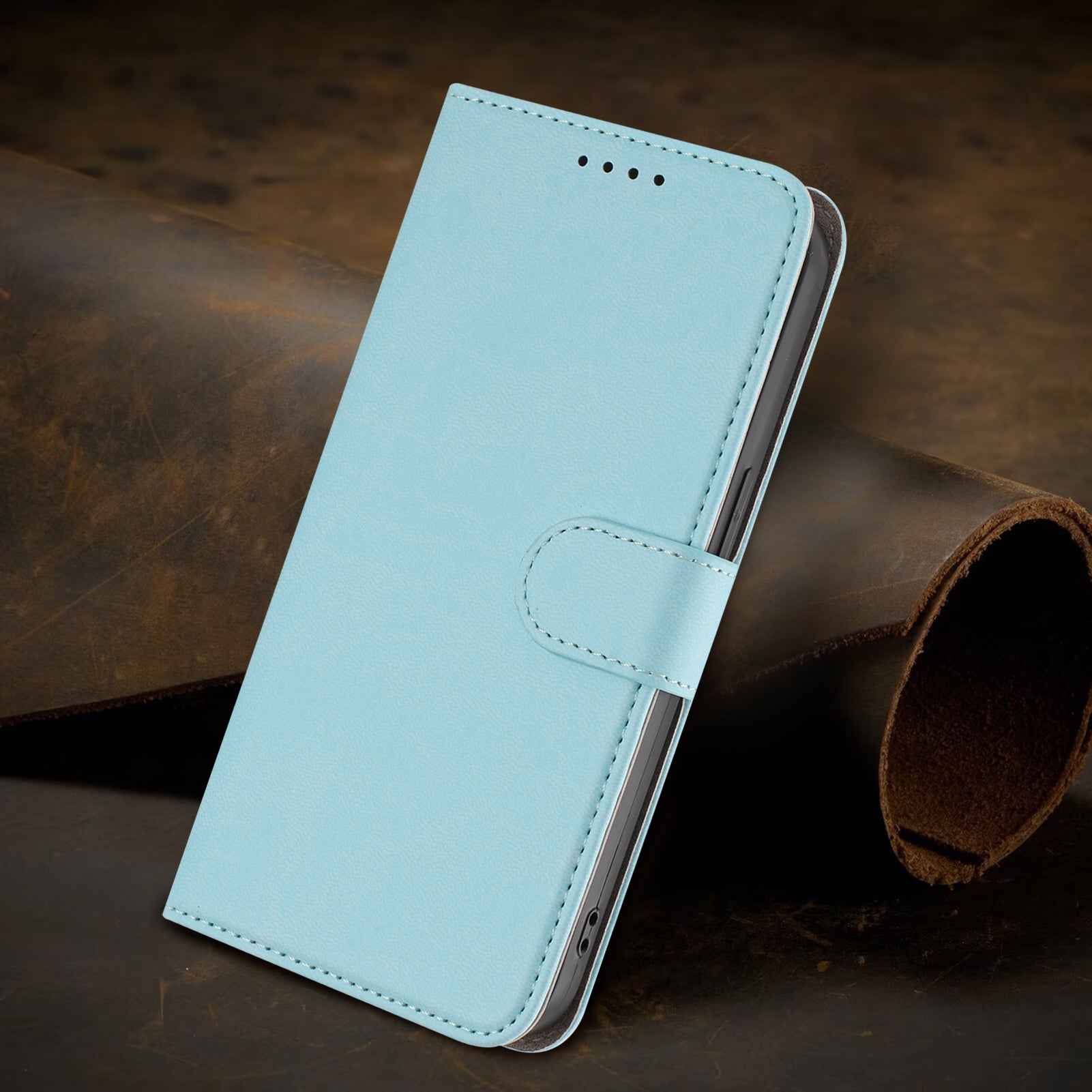 For Xiaomi 17 Pro Leather Case Solid Color Phone Cover with Wallet - Baby Blue