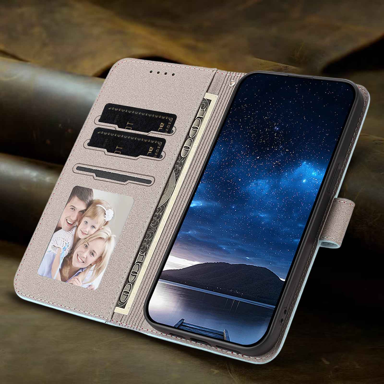 For Xiaomi 17 Pro Leather Case Solid Color Phone Cover with Wallet - Baby Blue
