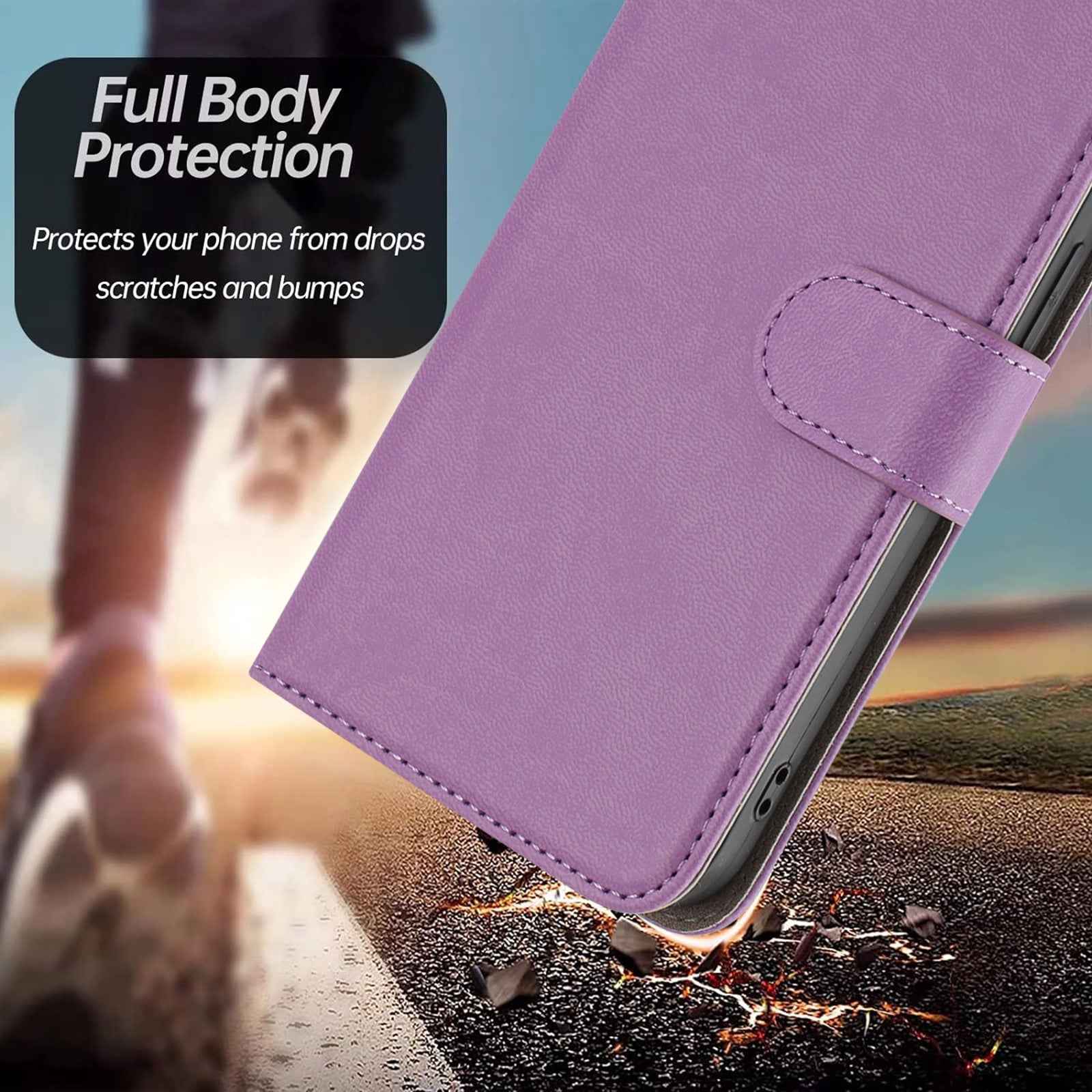 For Xiaomi 17 Pro Leather Case Solid Color Phone Cover with Wallet - Light Purple