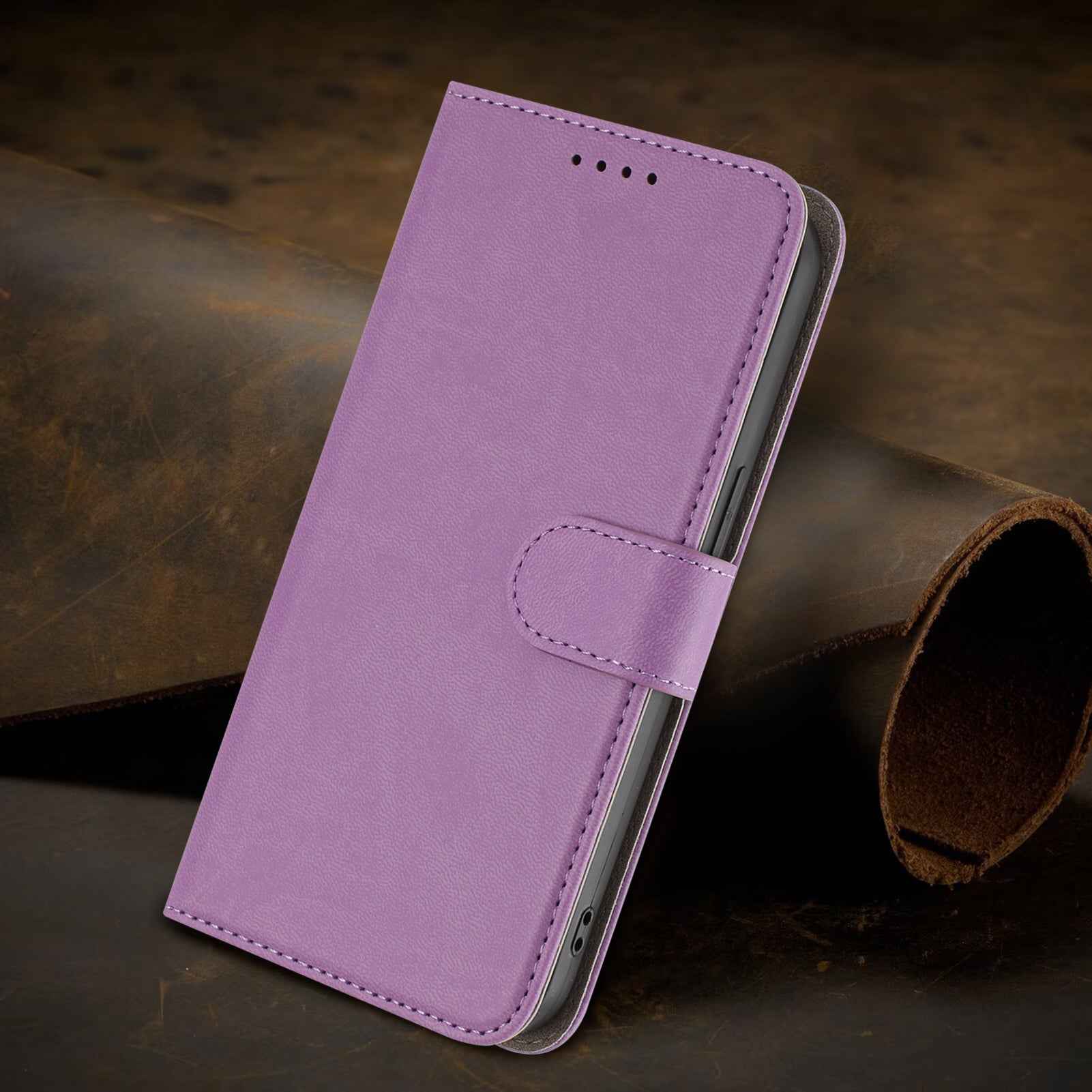 For Xiaomi 17 Pro Leather Case Solid Color Phone Cover with Wallet - Light Purple
