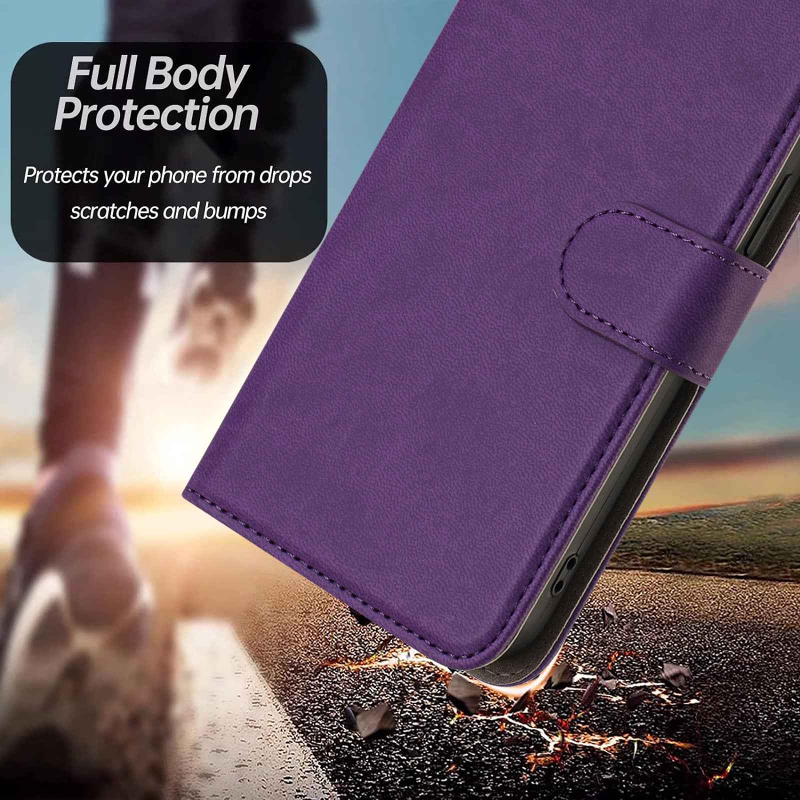 For Xiaomi 17 Pro Leather Case Solid Color Phone Cover with Wallet - Dark Purple