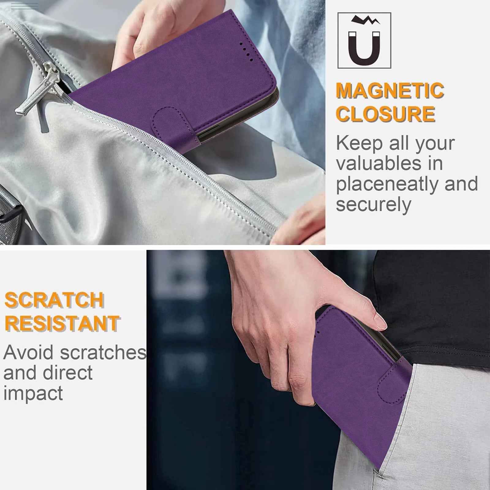 For Xiaomi 17 Pro Leather Case Solid Color Phone Cover with Wallet - Dark Purple