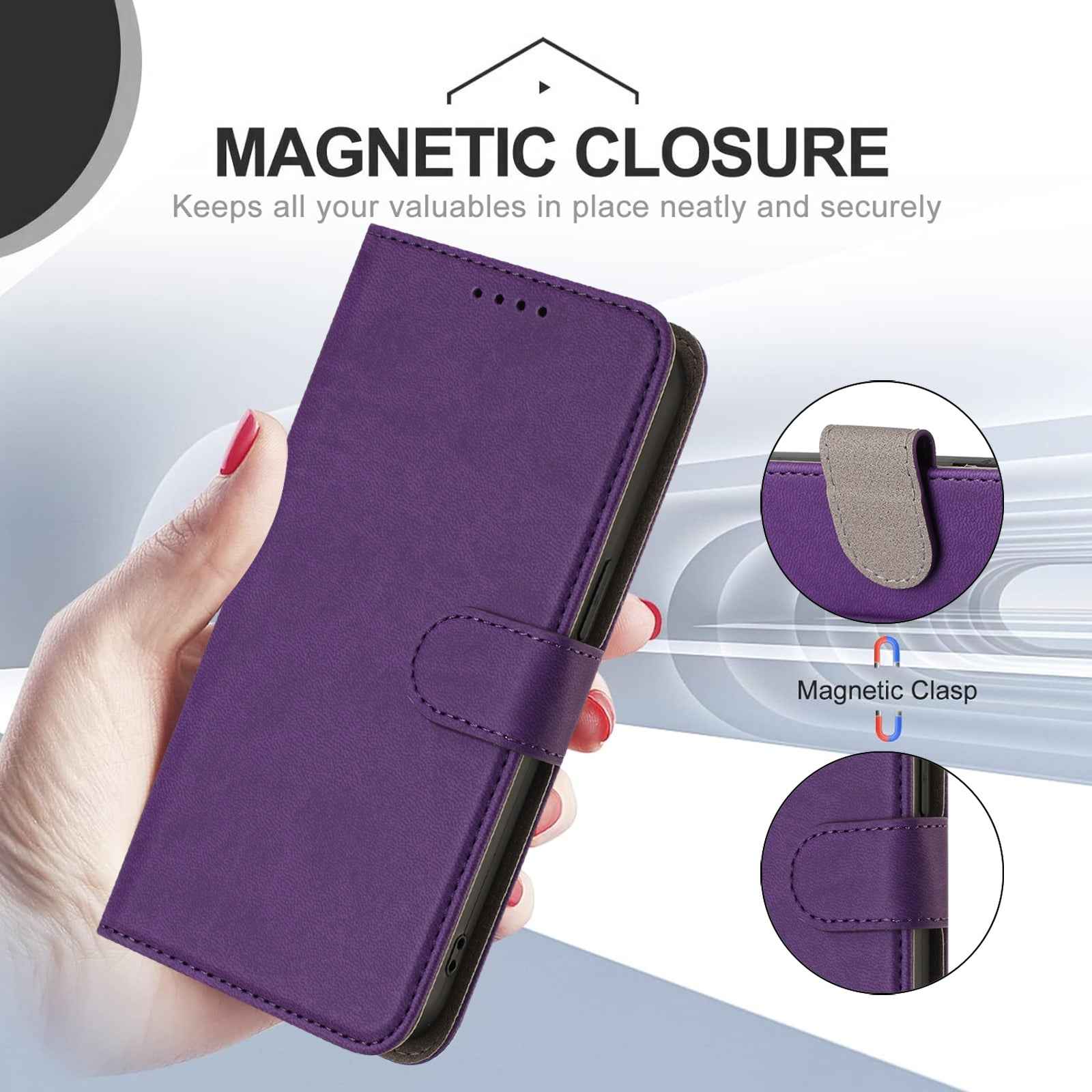 For Xiaomi 17 Pro Leather Case Solid Color Phone Cover with Wallet - Dark Purple